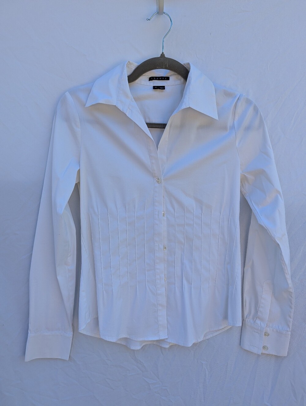 Theory White Long Sleeve Botton Down